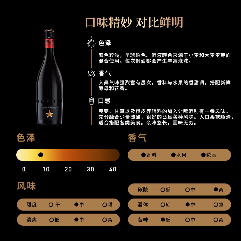 艾帝达姆小星大星啤酒 西班牙原瓶原装进口小麦精酿白啤酒 皮尔森艾尔