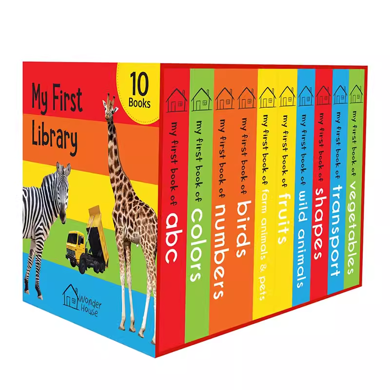 进口英文原版 my first library 我的一个图书馆 宝宝启蒙阅读英语