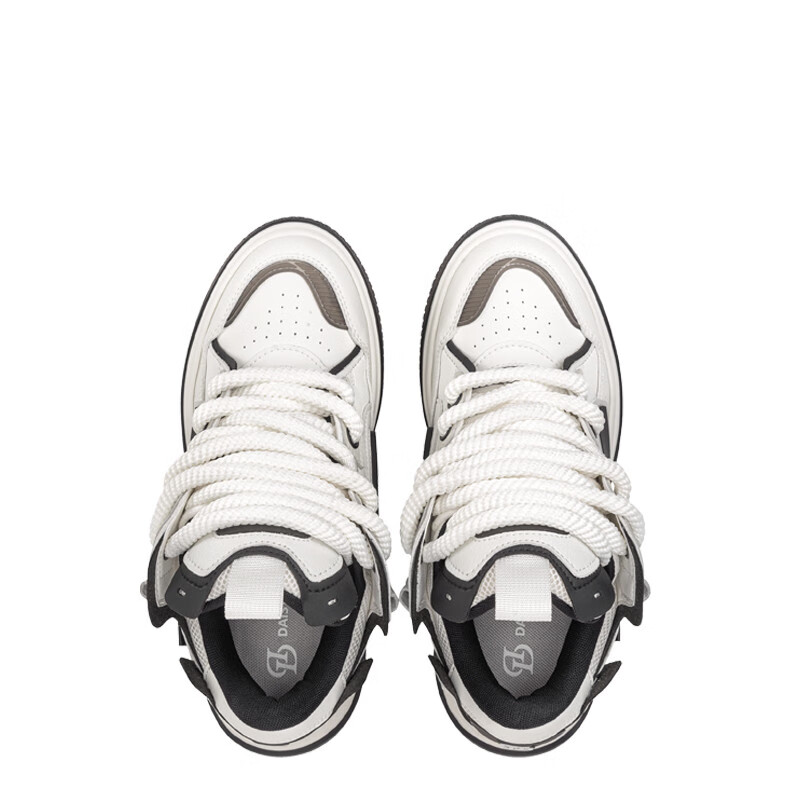 黛西法罗【刀郎 王勉同款】火箭001白黑情侣款透气面包鞋百搭运动鞋 小香风白黑色 42