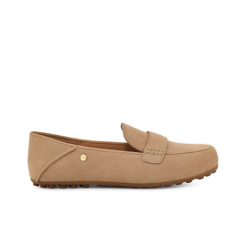 UGG春季女士休闲舒适纯色平底乐福鞋双鞋垫时尚单鞋豆豆鞋1147350 SAN | 沙色 38