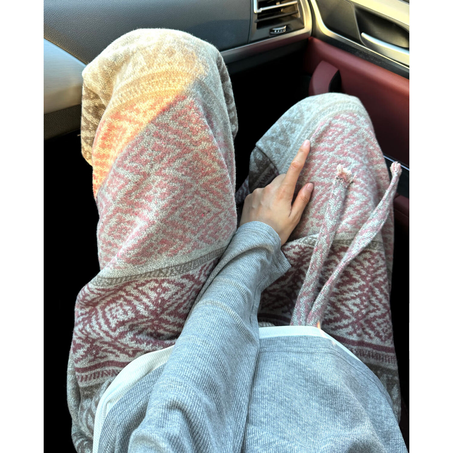 魄克重磅针织休闲裤男秋冬季新款美式潮牌高街提花直筒裤大码宽松长裤 脏粉色 XL 140-160斤