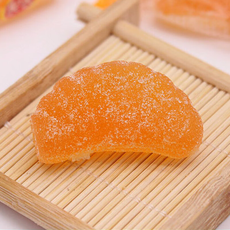 不老林沈阳特产橘子软糖1000g散装橡皮糖果汁糖零食结婚喜糖 橙色包装