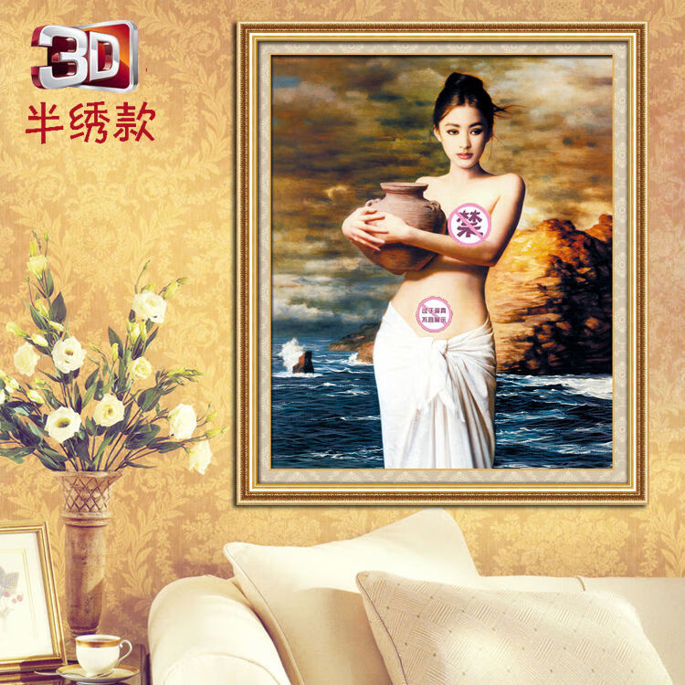映美3d半绣陶美人十字绣艺术性感卧室古代美女欧式2022新款人物古风小