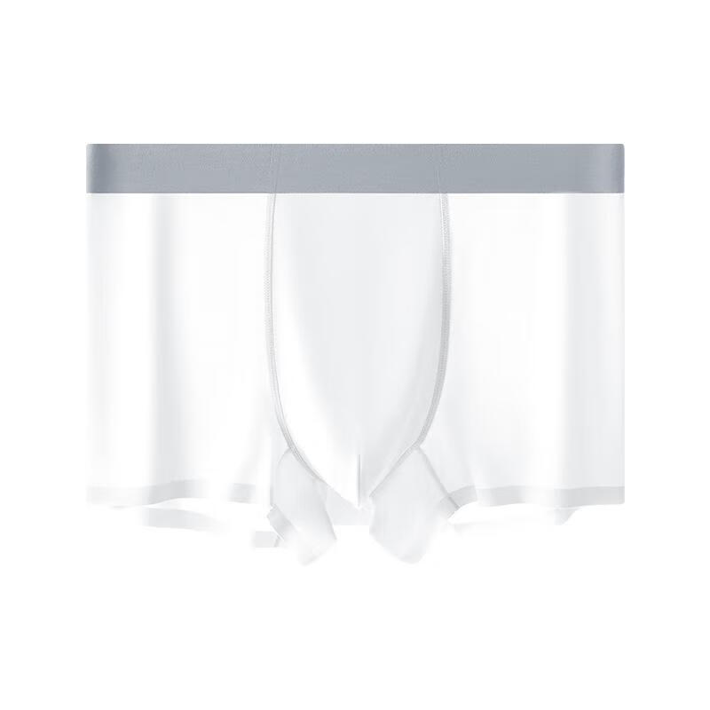 【甄选厂家】新款男士内裤无痕透气舒适速干中腰拼色四角平角裤内 冻冷白（1条装） 1条 L（90-115斤