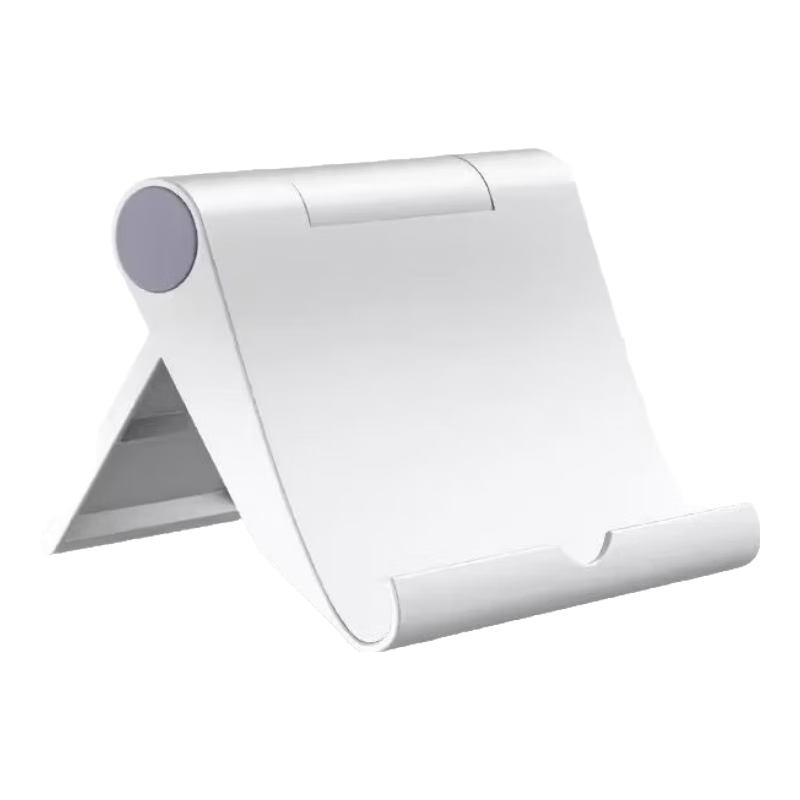 手机支架桌面支架 便携可升降调节手机平板适用于苹果17支架直播阅读网课考研追剧多功能折叠便携 白色手机平板支架