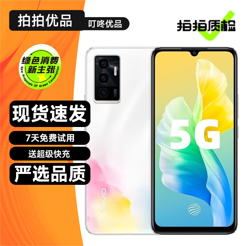 vivo S10e（5G）二手手机 6400万超清主摄 自然柔光人像 拍照游戏手机 水彩 8GB+128GB 赠3C认证快充 95成新