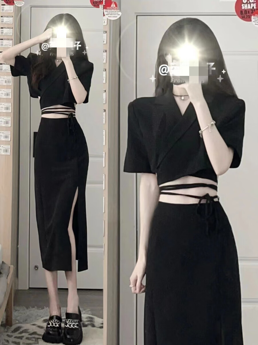 山头林村夏季衣服女套装御姐轻熟风盐系穿搭炸街洋气感气质上衣半身裙