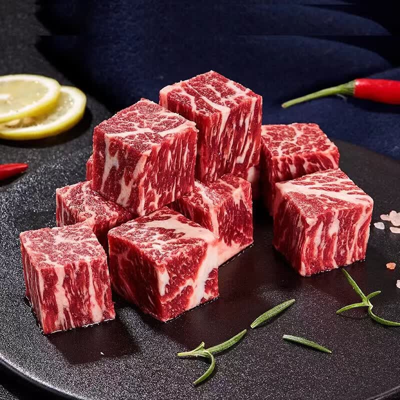 抢鲜队澳洲进口和牛m5雪花牛肉块粒烧烤食材 和牛m5牛肉粒*200g