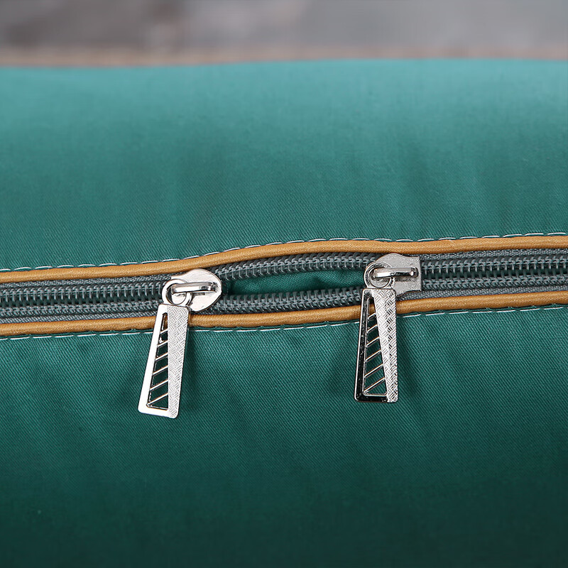 恒源祥 抱枕被 全棉绣花多功能抱枕被子盖毯亲肤透气可折叠薄被子毯子 全棉抱枕被-简约羽毛(绿色) 50*50展开150*195