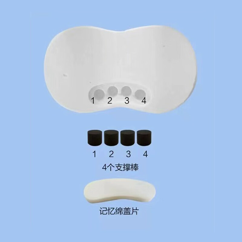 内野云柔护梦记忆枕头慢回弹护颈枕枕芯内胆高密度护颈辅助睡眠A类 浅蓝色【单只装】10cm高枕 39x68x10cm