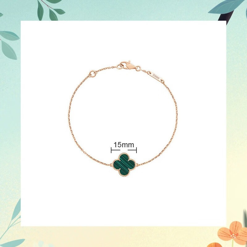 gioio施华洛世奇锆高版本幸运s999四叶草单花手链女生18k玫瑰金轻同款
