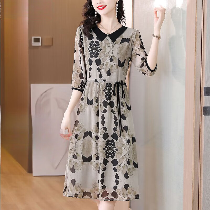 山头林村声雨竹女装春夏华哥弟情清仓折扣国际真丝连衣裙女夏款大码