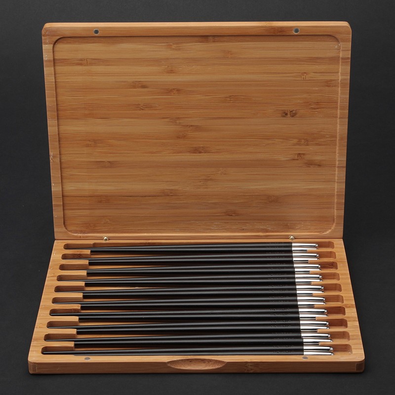 新锐newrea新锐 欧式不锈钢乌木筷子 时尚款子弹头 坚固耐用 收藏送礼