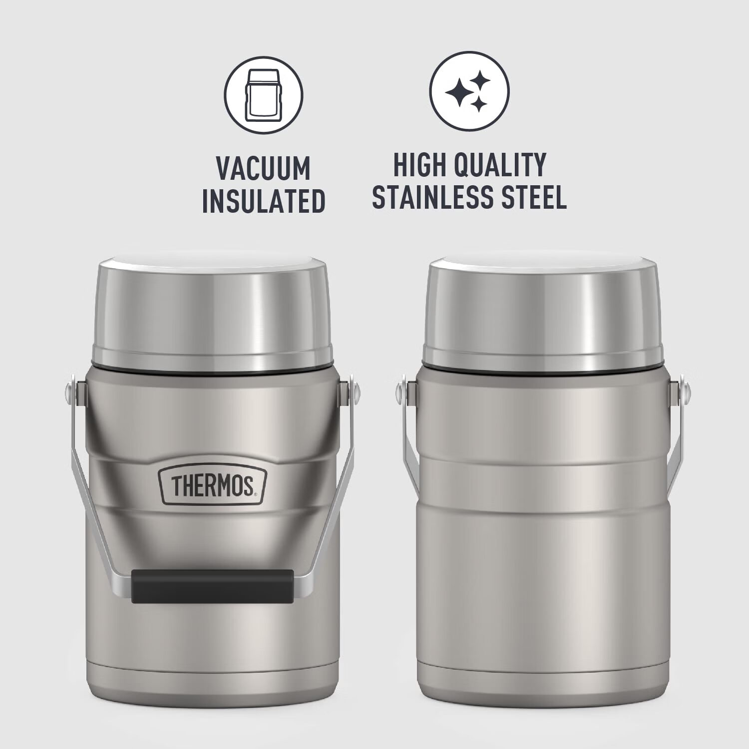 膳魔师（THERMOS） 膳魔师 焖烧杯保温饭盒大容量保温杯大肚杯 1400ml 亮灰色 47 Oz. (约 1390 ml)