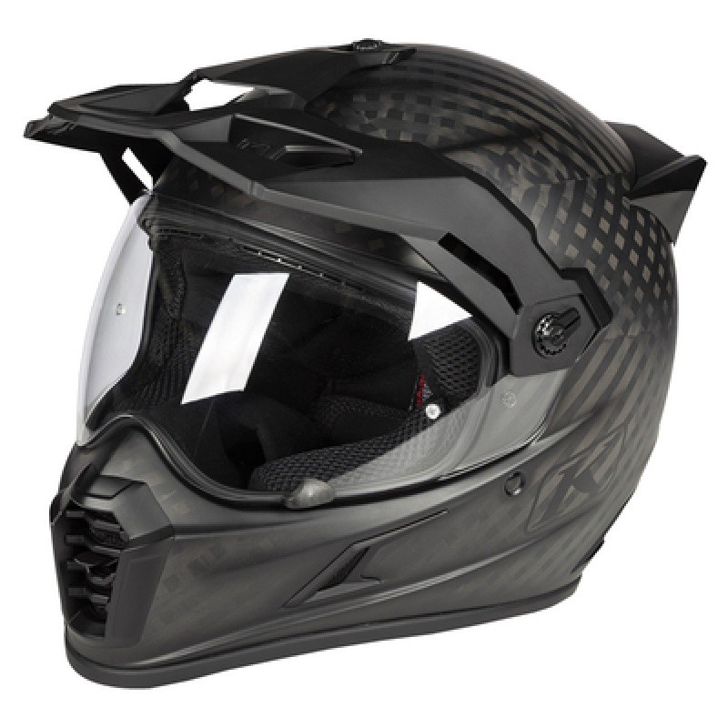 KLIM摩托车头盔碳纤维越野拉力盔全盔ADV头盔KTM 哑黑-(赠变色镜片+防雾贴) XXL