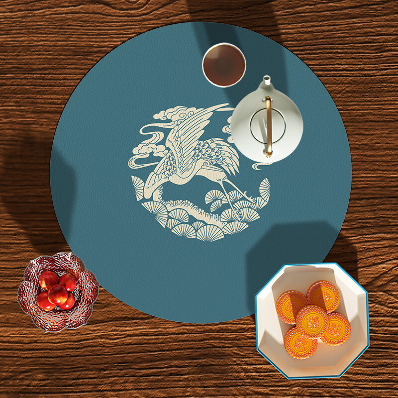 澳颜莱新中式圆形餐垫 杯垫隔热垫耐热防烫茶道茶垫碗垫玻璃杯垫防水