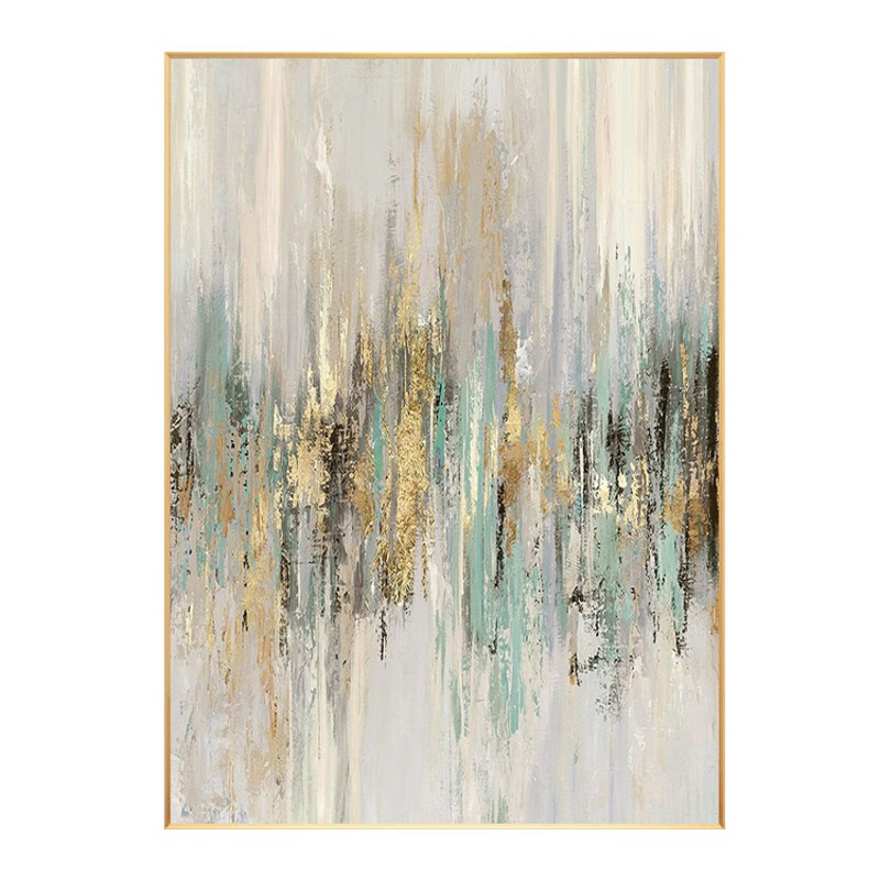 彩象手绘油画玄关轻奢抽象定制装饰画简约现代走廊过道竖客厅卧室挂画