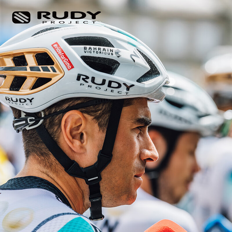 RUDY PROJECT璐迪自行车头盔骑行装备公路车破风盔巴林胜利车队限量版半帽EGOS 白/金(巴林胜利车队限量版) L(适合59-63cm)