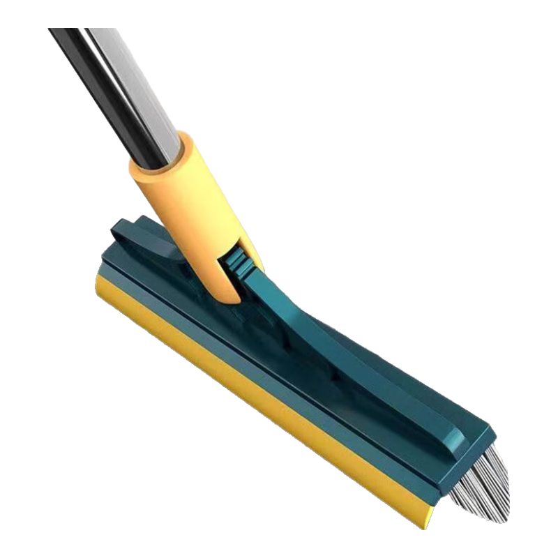 HOUYA 地板刷浴室清洁刷瓷砖缝隙硬毛长柄刷卫生间死角刷反面可刮水 清洁刷 1只装