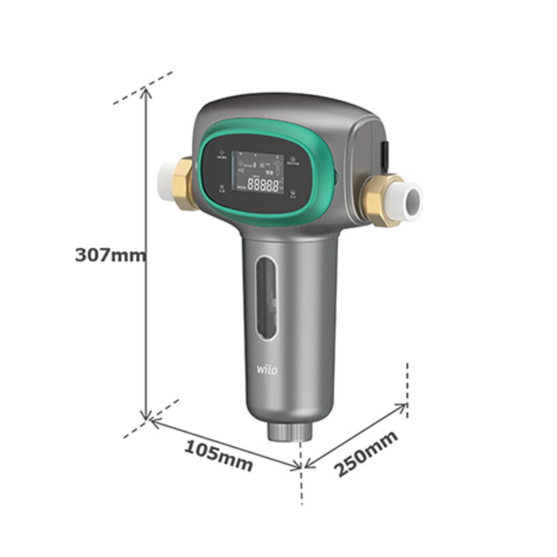 WILO威乐前置过滤器家用全屋自来水净水器6T大流量40微米精滤高压反冲洗双面刮洗自来水免维护过滤器 RPS218【旗舰款】