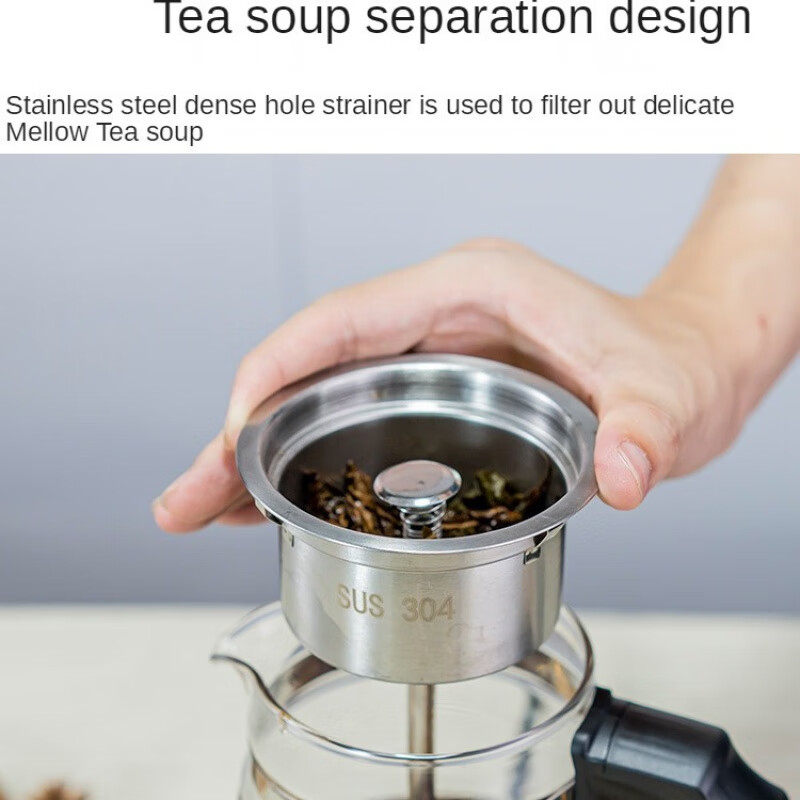110V美规跨境全自动家用煮茶器蒸汽喷淋煮黑茶壶玻璃电茶壶咖啡壶 220V国标插头【中文国内使用】 煮茶器
