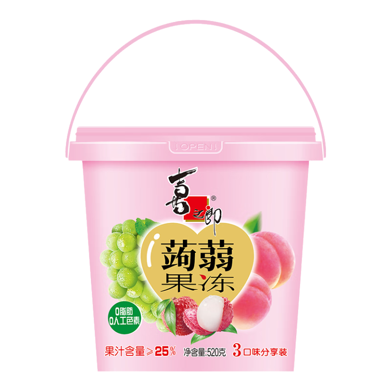 喜之郎蒟蒻果冻桶 520克每桶26包装多口味0脂休闲儿童节日礼物 【520克*2桶装】