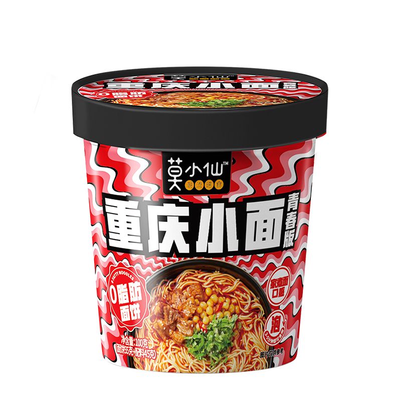 莫小仙重慶小面桶裝泡面非油炸肪面餅沖泡速食蕎麥方便面整箱 重慶小面100g*6