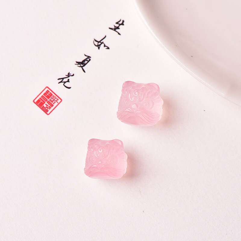 民族风吊坠项链手串粉色编绳配饰情侣 粉色15mm 上下通孔