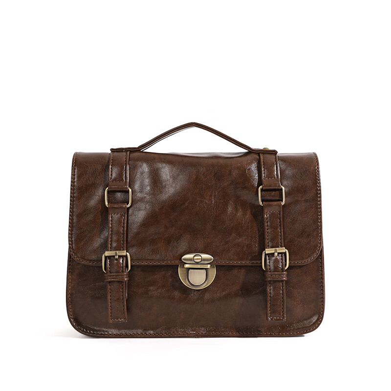 秋冬复古搭扣邮差包日系jk制服包休闲上课包时尚通勤公文包斜挎包