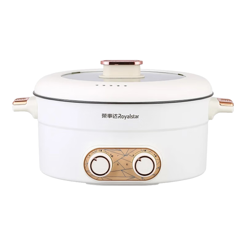 荣事达（Royalstar）火锅专用锅鸳鸯电火锅家用大容量电煮锅电热锅独立双控涮煮多功能一体鸳鸯锅 7.5L 鸳鸯方锅加厚【升级双温双控】