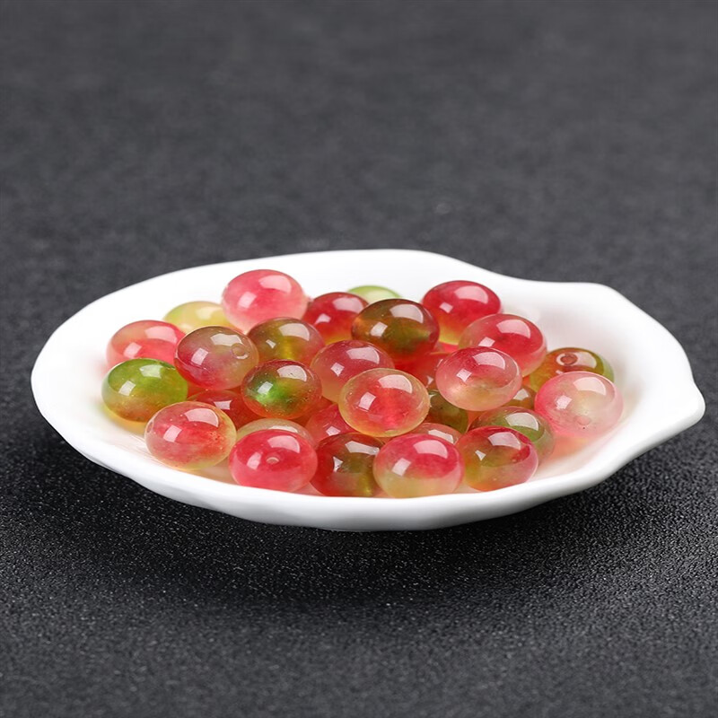 画喜精选天然蜜桃西瓜玉髓水晶散珠子半成品diy手工串珠配件配饰手链