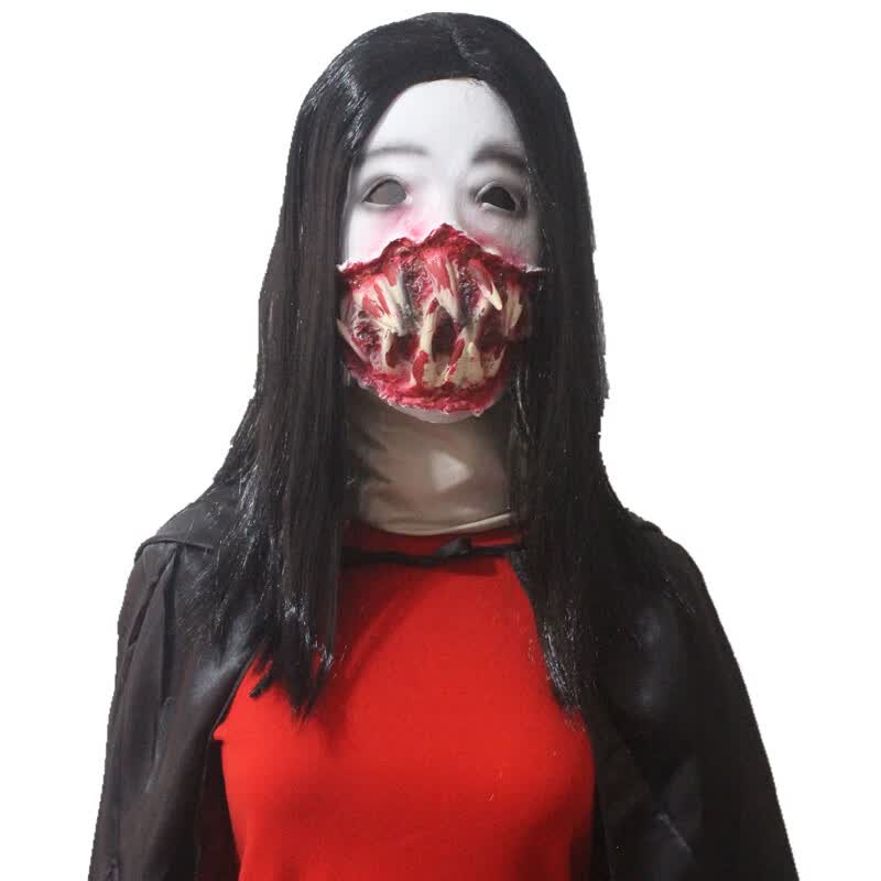 好沐音(haomuyin)恐怖面具头套 鬼屋密室逃脱npc装扮女鬼贞子丧尸