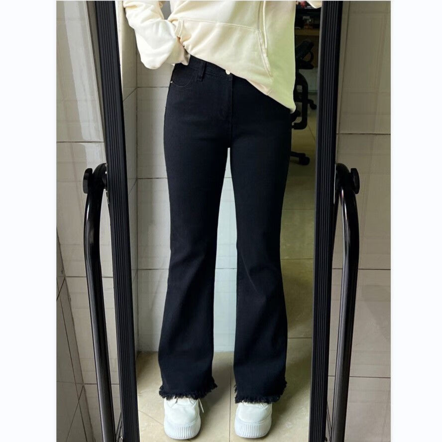 禾甫胖妹妹喇叭裤女今年流行的2-300斤大码喇叭牛仔裤女直筒显瘦胖mm