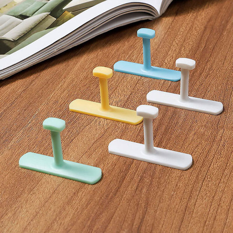 季萌简约长杆小挂钩厨房卫浴diy挂钩送免钉胶 10只装