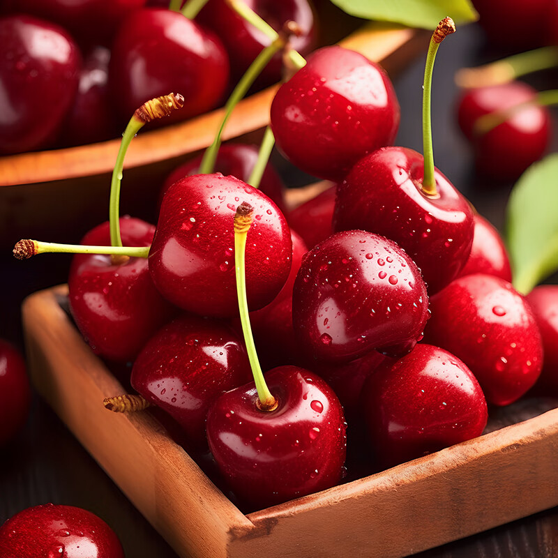 山东大樱桃SSS国产车厘子水果 新鲜水果时令生鲜 水果樱桃礼盒 中果带箱5斤（净重4斤）22-26mm 单果果径源头直发包邮