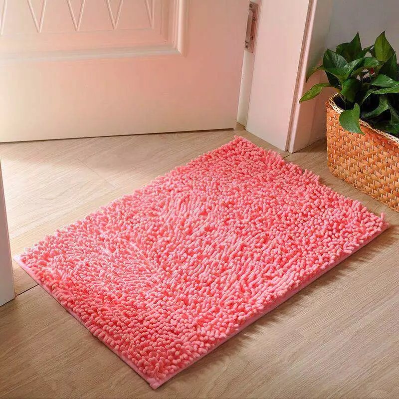 【精选】门口地垫地毯吸水脚垫卫生间进门地垫卧室厕所浴室防滑垫 粉红色 45*70cm