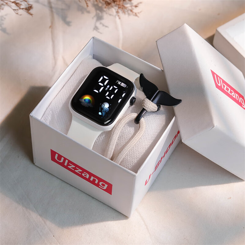 乔治伯爵青少年手表男款初中高中学生运动夜光多功能女款方形儿童电子