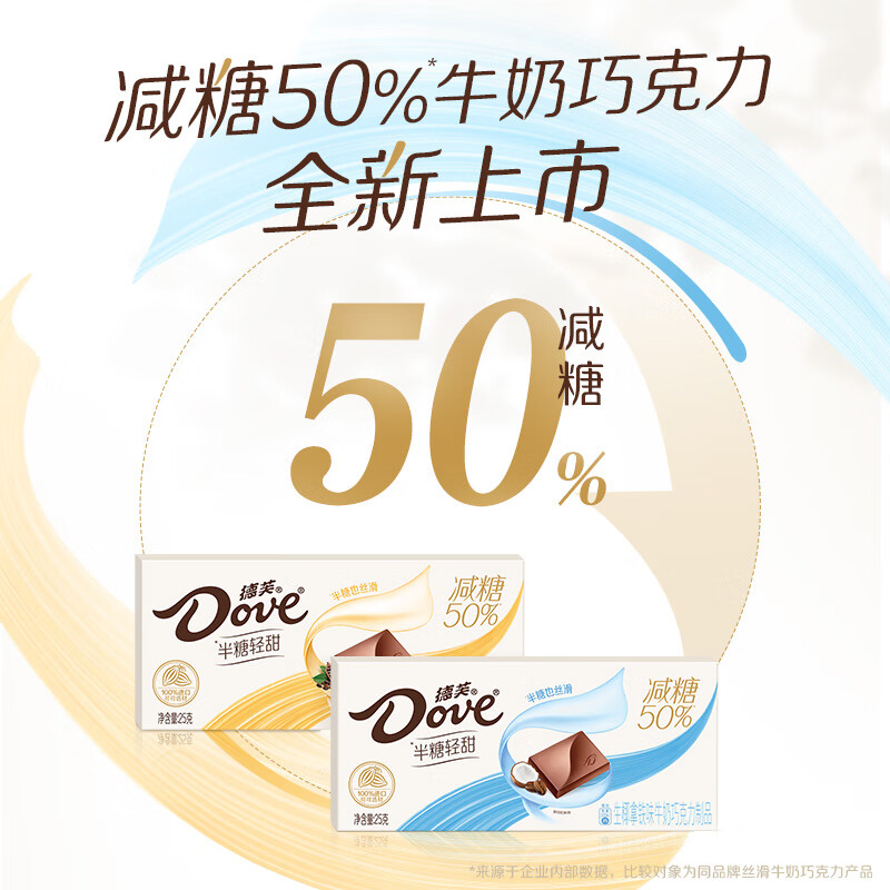 德芙 商品限购1半糖轻甜牛奶巧克力 半糖轻甜2盒原味 0g