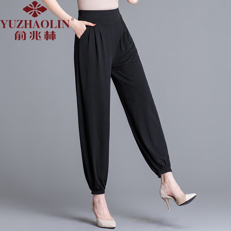 俞兆林中老年人休闲防蚊裤夏季灯笼裤纯色加肥大码广场舞裤妈妈束脚九