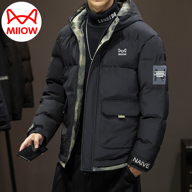 ���ڲ�����è���޷����ﶬ������ʿ���䱣ů��������׼Ӻ�п��ް��� ��ɫ 4XL 