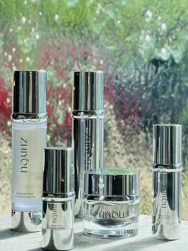 栀优付爱宝铂金时光五件套水乳精华霜眼霜护肤套盒补水保湿水润 水100ml