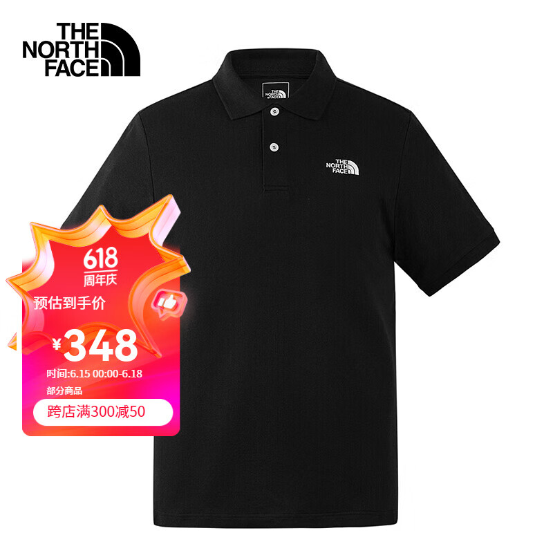 北面(the north face)短袖t恤男春夏新款吸湿排汗polo衫户外休闲翻领