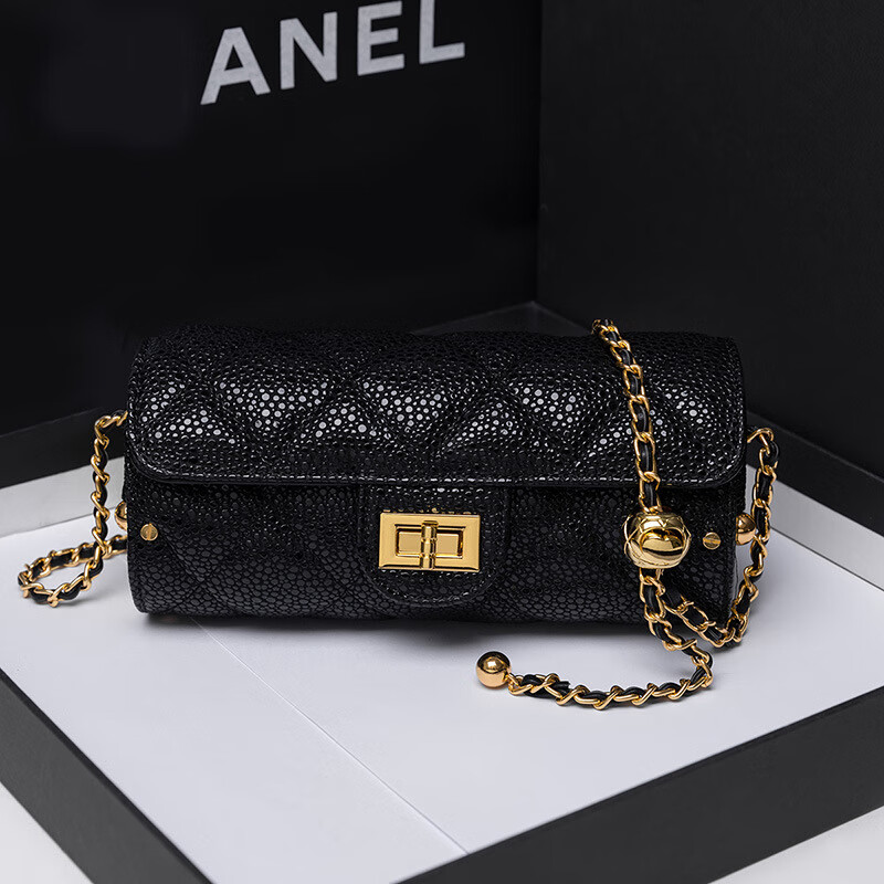 奥洛黛娅鱼子酱包包女2024新款潮时尚小香风百搭链条方锁菱格包单肩斜