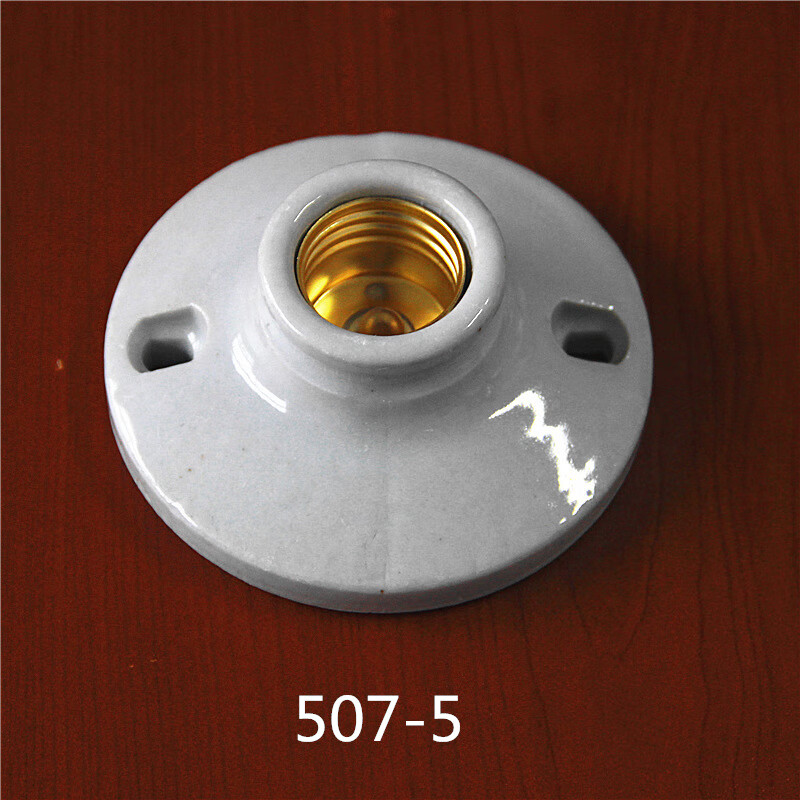 灯头灯座e27铜螺口陶瓷灯泡底座耐高温抗老化瓷灯口三寸平口 507-5