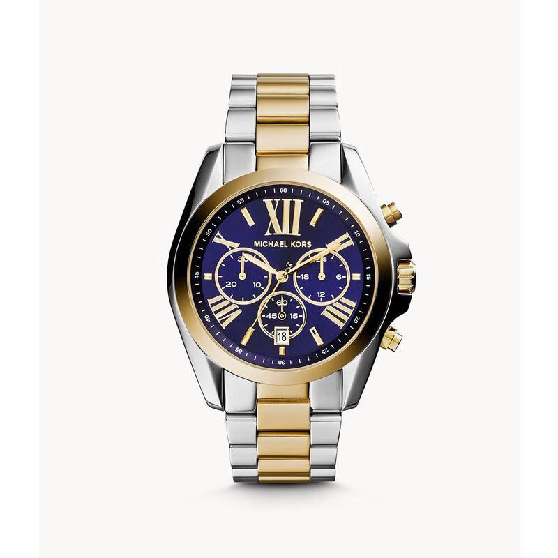 kors)女士手表 bradshaw 系列 三眼计时双色不锈钢石英腕表 mk5976
