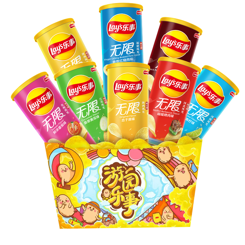 乐事（Lay's）薯片 游园乐事礼盒832g 送小朋友 休闲零食 端午礼盒 百事食品