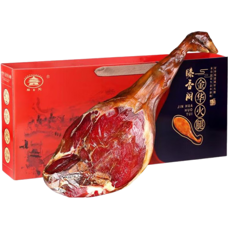 滕香閣（TENGXIANGGE）火腿斤整腿禮盒浙江特產(chǎn)農(nóng)家腌臘肉年貨節(jié)日禮 2.5kg 金華火腿整腿禮盒
