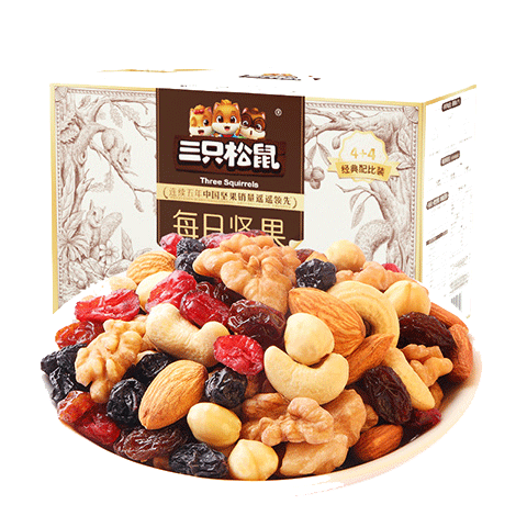 三只松鼠每日坚果750g/30袋 坚果礼盒礼包零食腰果葡萄干 团购送礼