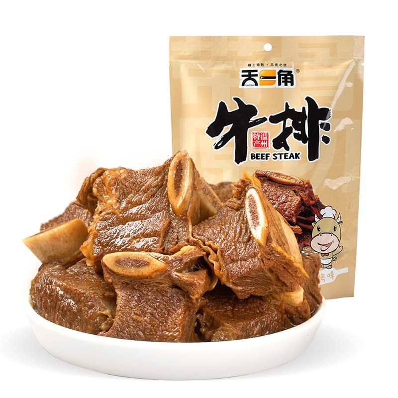 食芳溢天一角牛排骨熟食休闲食品小吃真空包装温州卤香牛仔骨零食230g
