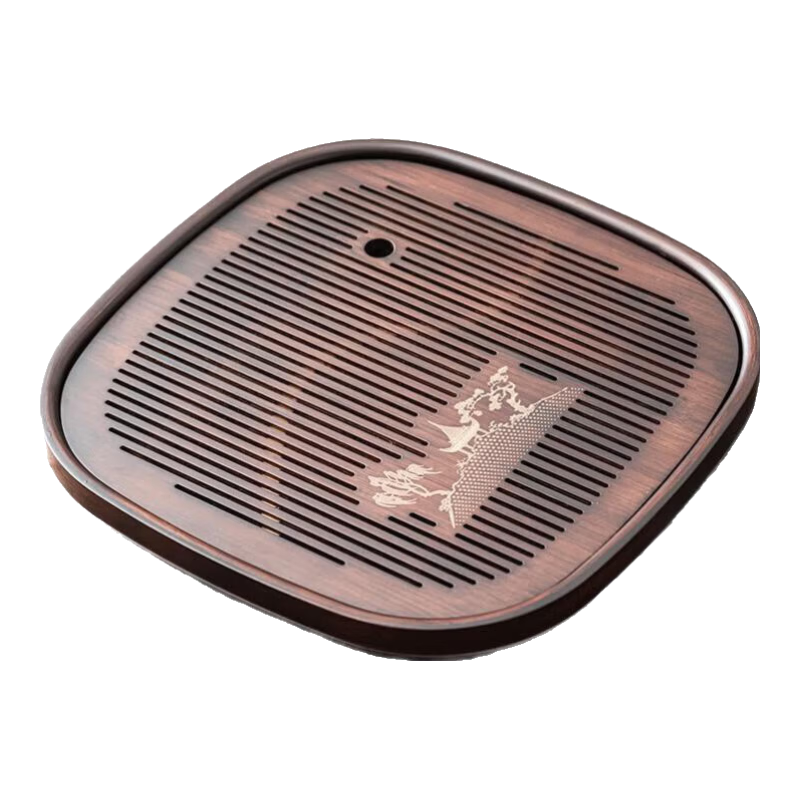 唐豐茶盤迷你小型家用竹制功夫茶托一人用茶臺(tái)新中式簡(jiǎn)約瀝水蓄水托盤 寶塔茶盤(大)